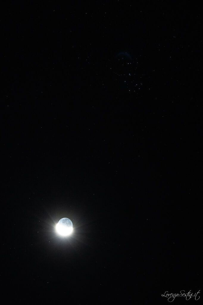 Congiunzione Luna e Pleiadi